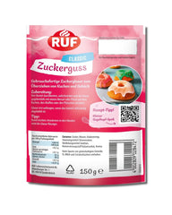 Glaçage RUF prêt à l'emploi, s'utilise immédiatement sans mélanger, glaçage pour biscuits et gâteaux, comme base de glaçage au sucre ou pour colorer et aromatiser, 1 x 150g (lot de 4) Pâte à sucre Naty Shop