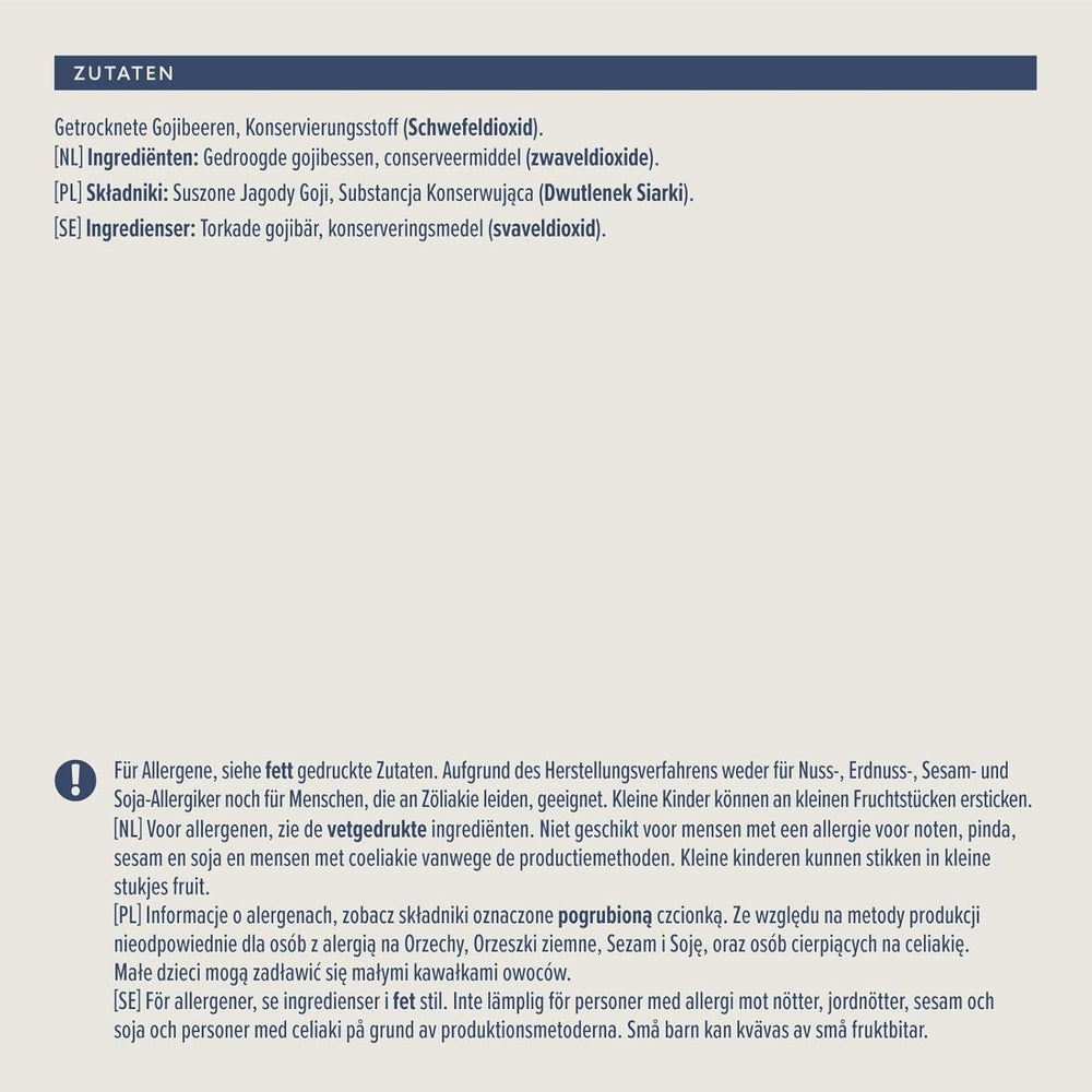 Goji déshydraté, 200 g Produits déshydratés Naty Shop