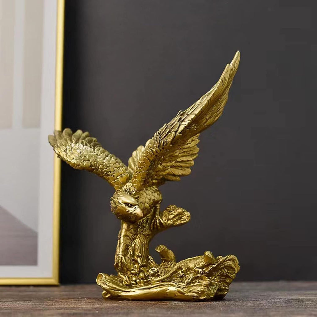 Golden Eagle Resin Ornaments Statue, Golden Eagle Sculptura Modern Home Office Figurine Decor Desktop Decoration (Golden 1) Statuete si sculpturi Naty Shop Aur 2