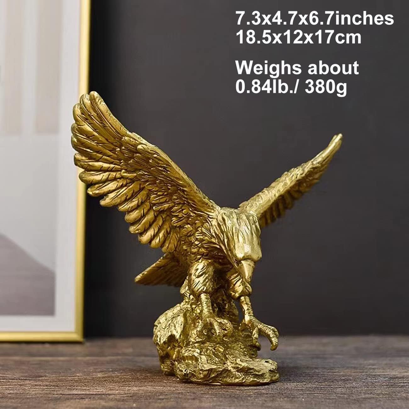 Golden Eagle Resin Ornaments Statue, Golden Eagle Sculptura Modern Home Office Figurine Decor Desktop Decoration (Golden 1) Statuete si sculpturi Naty Shop