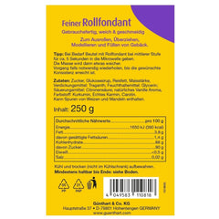 Günthart BackDecor Fondant Rouge 250 g, sans huile de palme, indéchirable pour recouvrir gâteaux et pâtisseries, adapté au modelage, lot de 2 (1 x 250 g) pâte à sucre Naty Shop