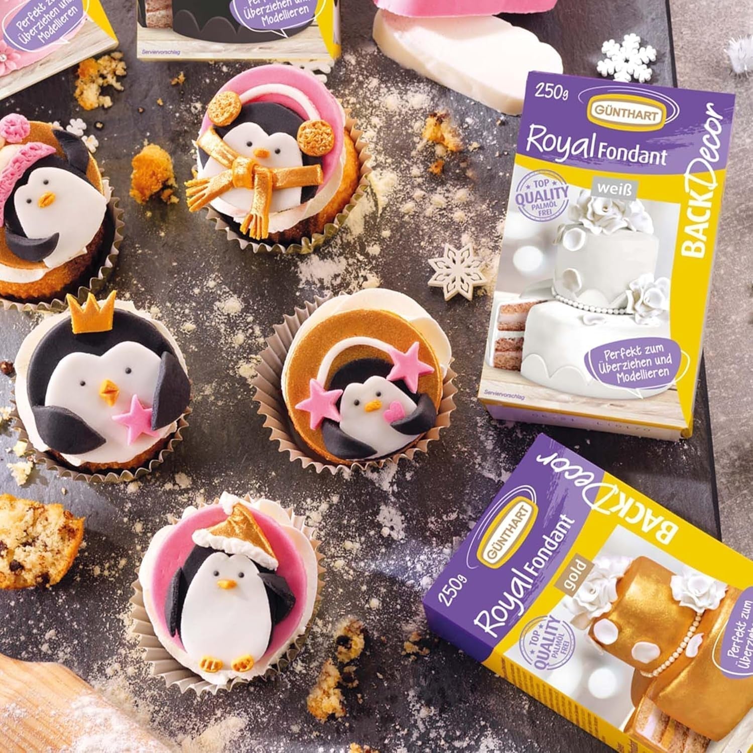 Günthart BackDecor 800 g de fondant blanc Table décorative blanche pour enduire, glacer des gâteaux ou modeler, sans huile de palme, prête à l'emploi et facile à travailler avec la pâte à sucre Naty Shop