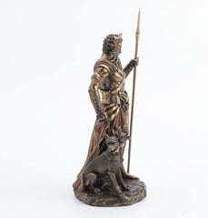 Hadès Dieu grec des Enfers avec statue de cerveau 10" Résine coulée à froid Finition bronze antique Statuettes et sculptures Naty Shop
