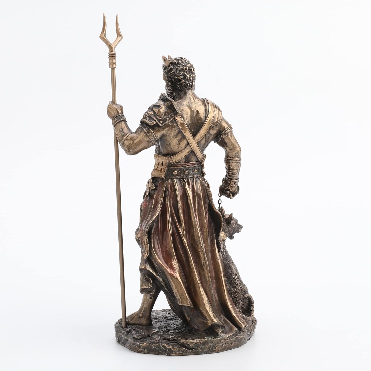 Hadès Dieu grec des Enfers avec statue de cerveau 10" Résine coulée à froid Finition bronze antique Statuettes et sculptures Naty Shop