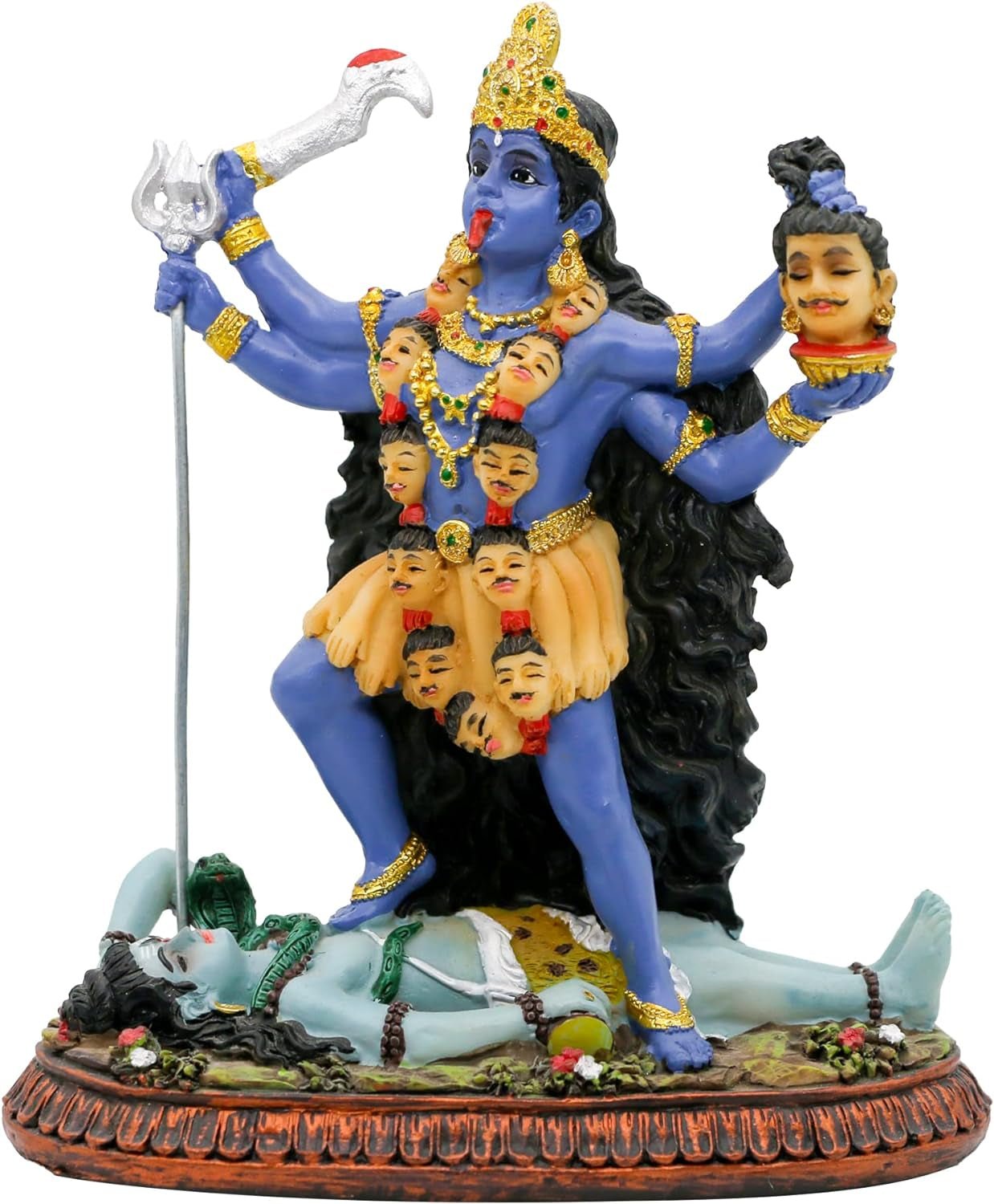Hindu God Kali Ma Statue, India Goddess Kali Bhavatarini Destroyer Statue Decorative Hindu Goddess of Time and Death Figurine Murti Diwali Pooja Gifts Home Office Temple Mandir Altar Puja Items Statuete si sculpturi Naty Shop Titlu implicit