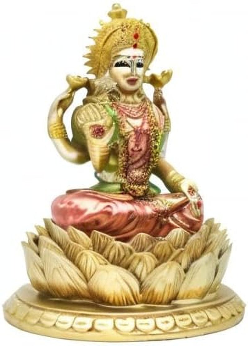 Hindu Goddess Laxmi Lotus Sculptura - Indian God Lord Lakshmi Puja Statue - India Murti Idol Figurine Pooja Item Diwali Gifts Statuete si sculpturi Naty Shop