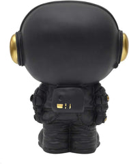 HOME DECO FACTORY, HD0160, Statue Astronaute avec vide-poche noir, objet de décoration moderne et pratique, design futuriste, idéal pour salon ou bureau, taille : 20 cm, couleur : noir et doré Statuettes et sculptures Naty Shop