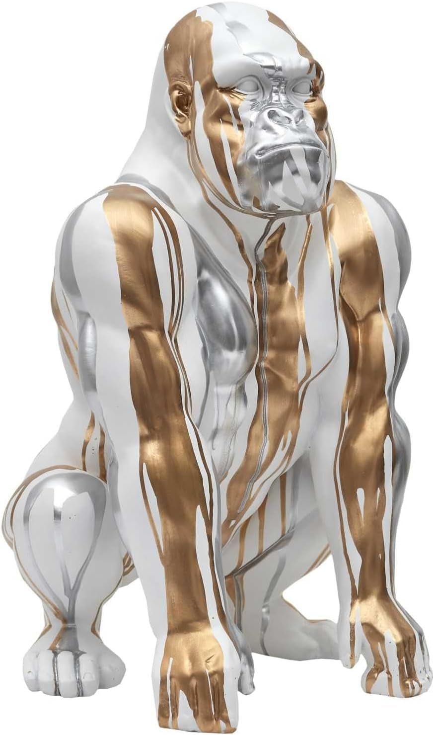 HOME DECO FACTORY, HD0160, Statue Astronaute avec vide-poche noir, objet de décoration moderne et pratique, design futuriste, idéal pour salon ou bureau, taille : 20 cm, coloris : noir et doré Naty Shop Statuettes et sculptures Argent. Blanc Argent, Blanc