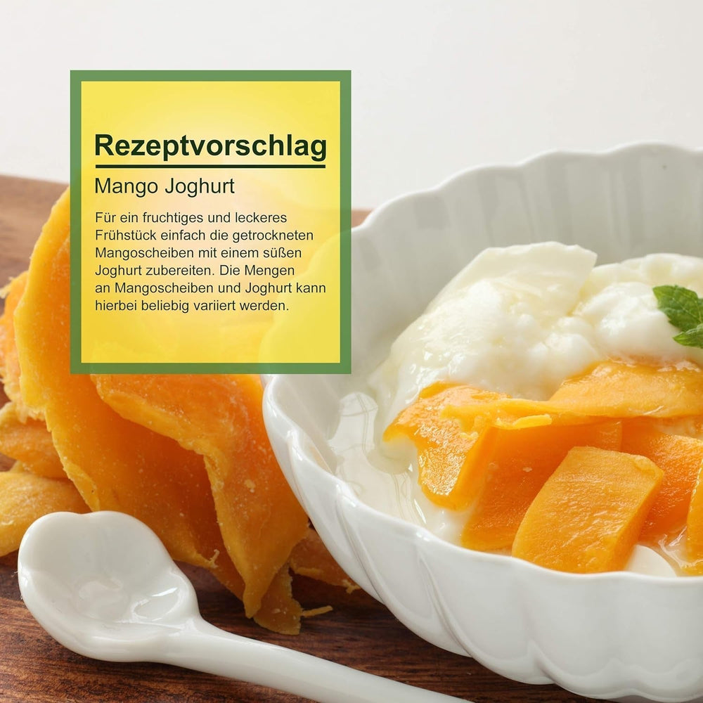 Mangue séchée Howa - fruits secs de qualité biologique, naturels et sans soufre - idéal pour cuisiner, pâtisserie ou comme collation saine - tranches de mangue - sans sucre - 1000 g de produits déshydratés Naty Shop