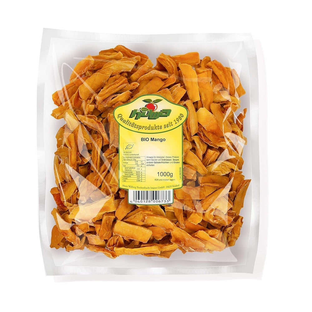 Mangue séchée Howa - fruits secs de qualité biologique, naturels et sans soufre - idéal pour la cuisine, la pâtisserie ou comme collation saine - tranches de mangue - sans sucre - 1000g Naty Shop Produits déshydratés Titre par défaut