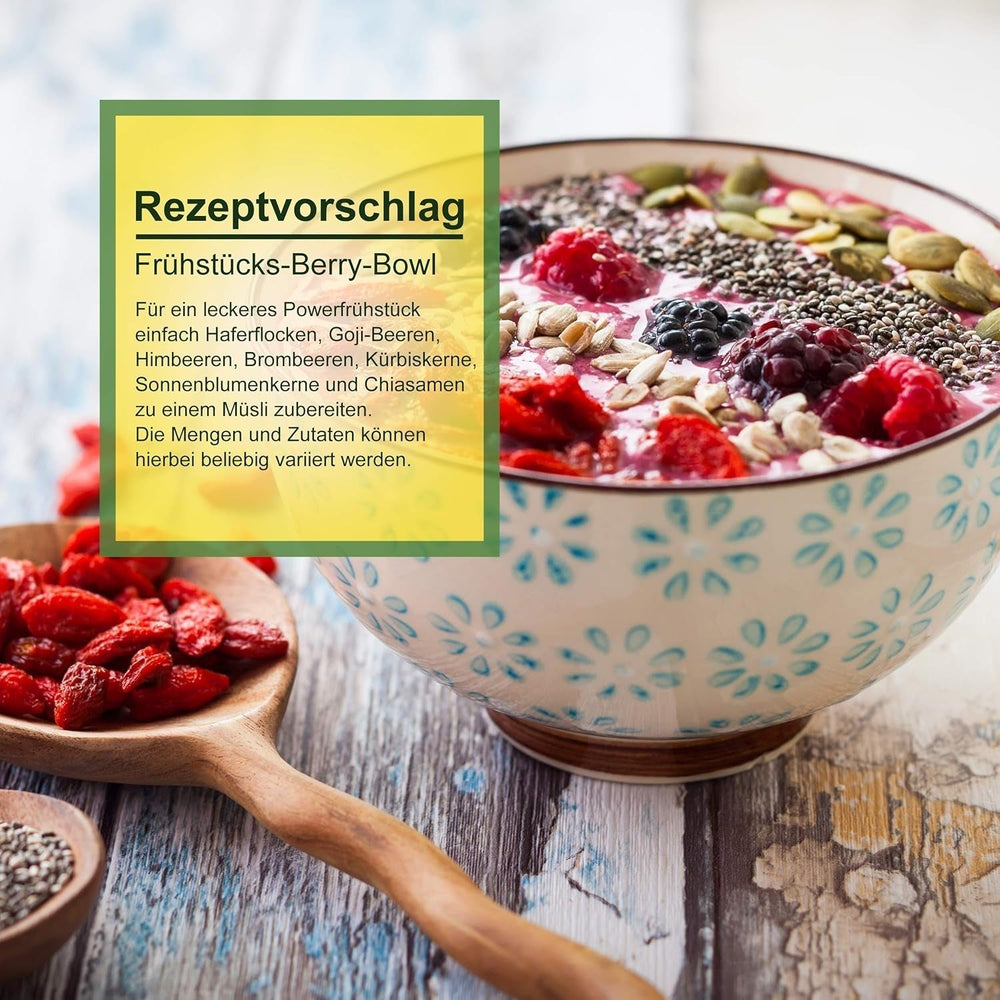 Howa Premium Goji Berries 1 KG sec - non traité, naturel - superaliment d'Asie - idéal pour cuisiner, pâtisserie ou comme collation saine - Baies de Goji 1000 g Produits déshydratés Naty Shop