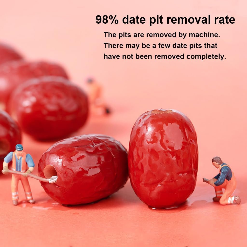 Jujubes datés, dattes dénoyautées en vrac, dattes rouges chinoises, 1,1 lb/500 g de gros jujubes sucrés, fruits de jujube séchés pour collations, thé, soupe, pâtisserie, produits déshydratés Naty Shop