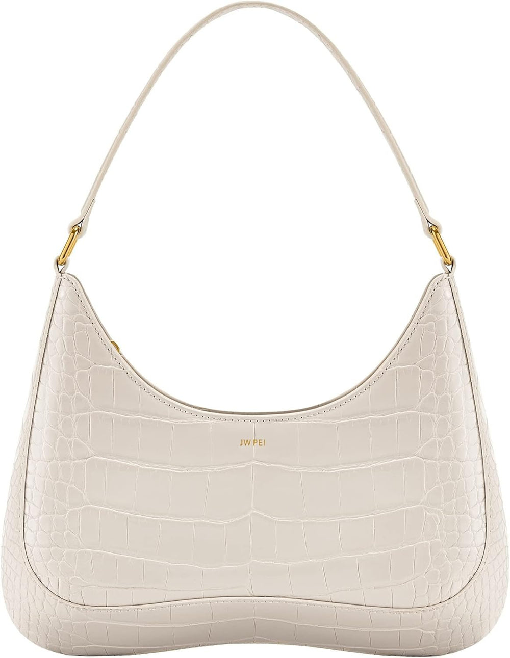 JW PEI Sacs porté épaule Ruby Femme Sacs Naty Shop Crocodile blanc embossé