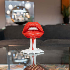 Kare Design objet déco Hot Lip, blanc/rouge, accessoire de maison, lèvres, bouche, 26x21x14 cm (h/l/p) Statuettes et sculptures Naty Shop