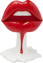 Kare Design objet déco Hot Lip, blanc/rouge, accessoire de maison, lèvres, bouche, 26x21x14 cm (h/l/p) Statuettes et sculptures Naty Shop Rouge/blanc 25.5X20.5X14