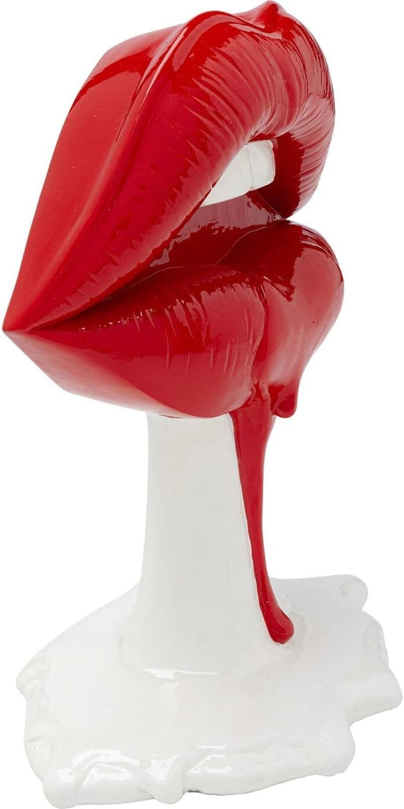 Kare Design objet déco Hot Lip, blanc/rouge, accessoire de maison, lèvres, bouche, 26x21x14 cm (h/l/p) Statuettes et sculptures Naty Shop