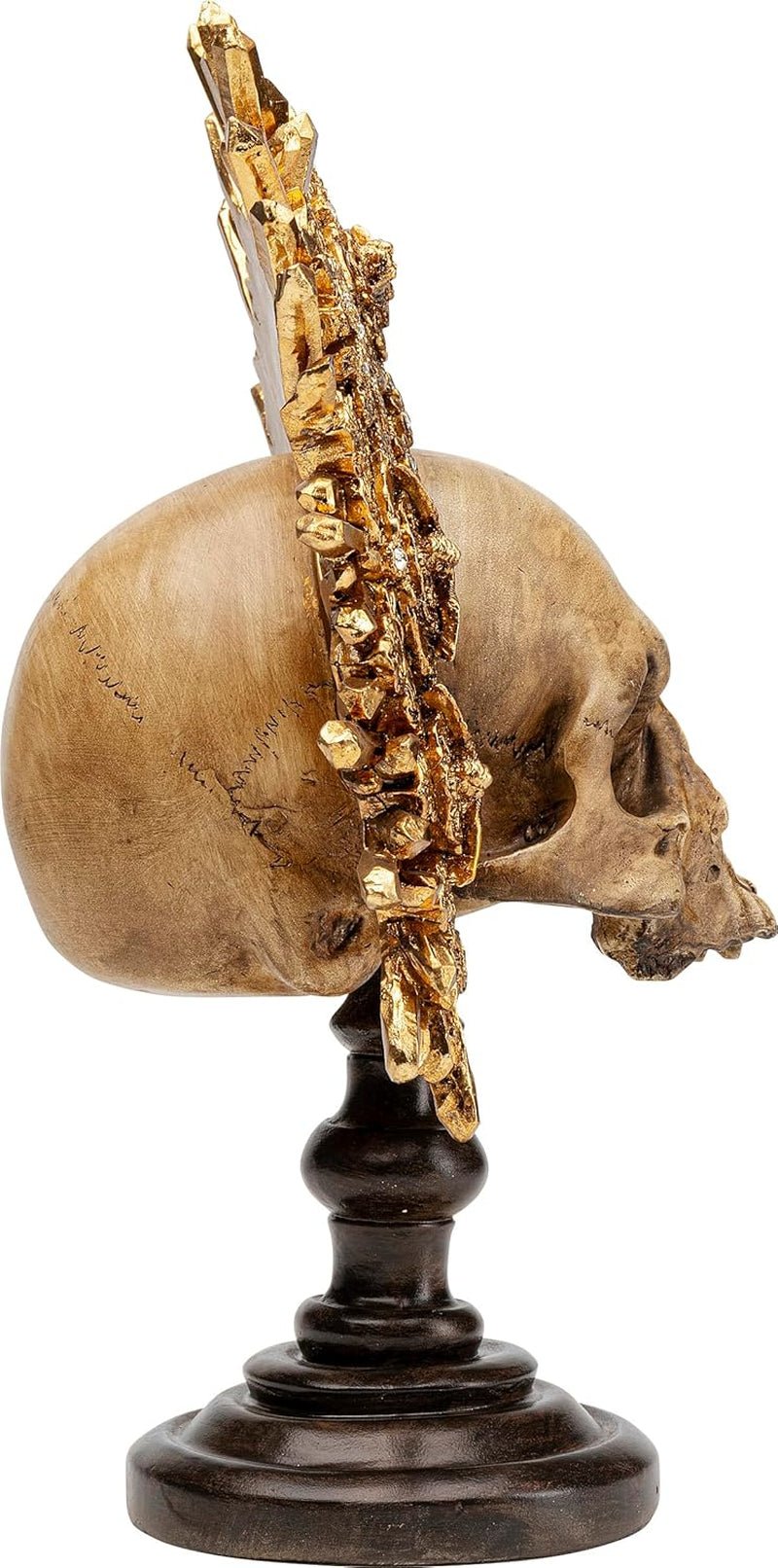 Kare Design objet déco King Skull, marron, sculpture, motif tête de mort, crâne décoratif, peint à la main, fait main, unique, 42x34x20 cm (h/l/p) Statuettes et sculptures Naty Shop