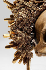 Kare Design objet déco King Skull, marron, sculpture, motif tête de mort, crâne décoratif, peint à la main, fait main, unique, 42x34x20 cm (h/l/p) Statuettes et sculptures Naty Shop