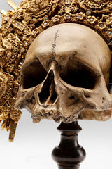 Kare Design objet déco King Skull, marron, sculpture, motif tête de mort, crâne décoratif, peint à la main, fait main, unique, 42x34x20 cm (h/l/p) Statuettes et sculptures Naty Shop
