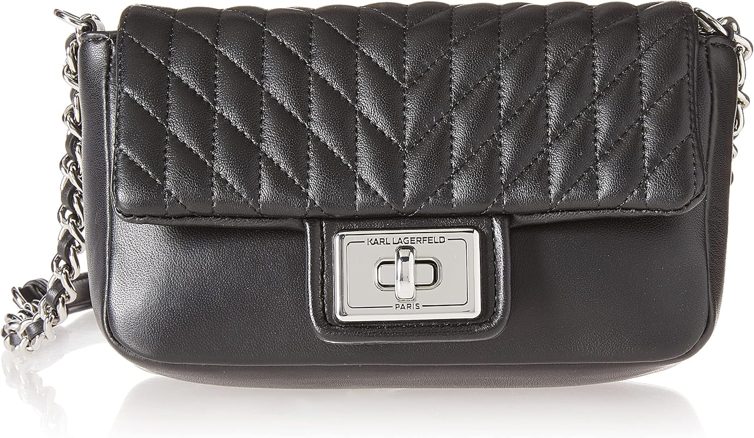 KARL LAGERFELD Agyness crossbody geanta de umăr Genti Femei Naty Shop Negru/argintiu