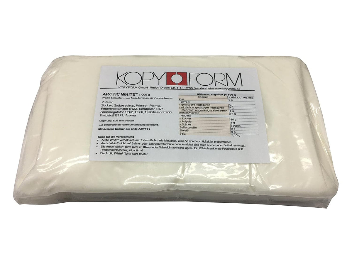 KOPYFORM rouleau fondant Arctic White® 1kg, pâte à sucre blanche Naty Shop Default Title