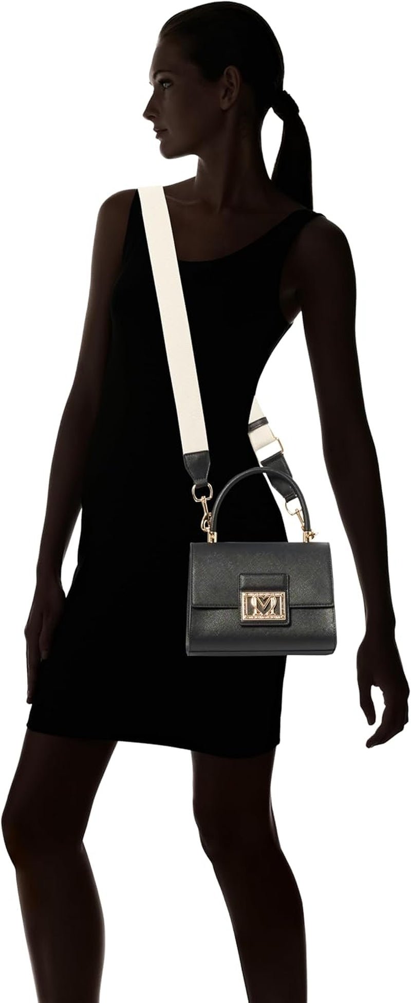 Love Moschino Ladies BORSA A Mano, Nero BORSA A Mano, Nero Femme Sacs Naty Shop