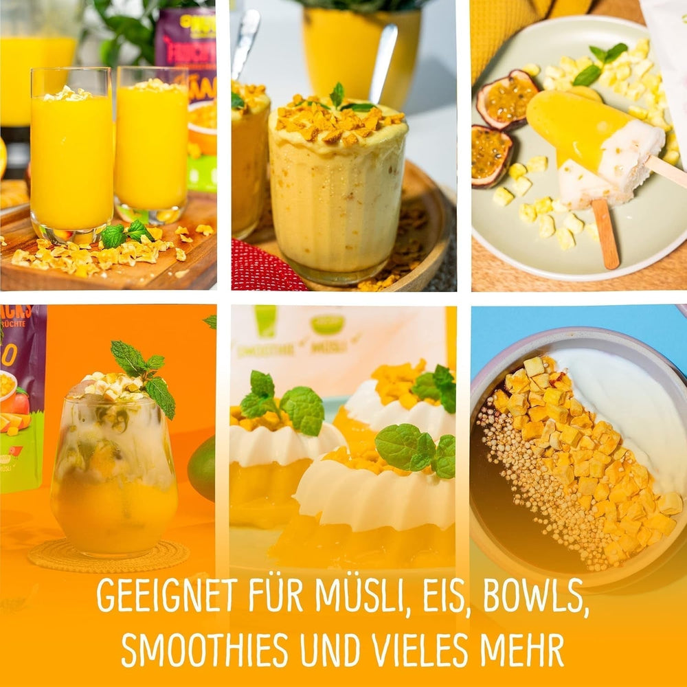 Mangue lyophilisée : 100g de fruits lyophilisés à partir de morceaux tendres de mangue sans sucre ajouté - mangue séchée - mangue séchée - fruits secs - fruits secs de NutriPur Produits déshydratés Naty Shop