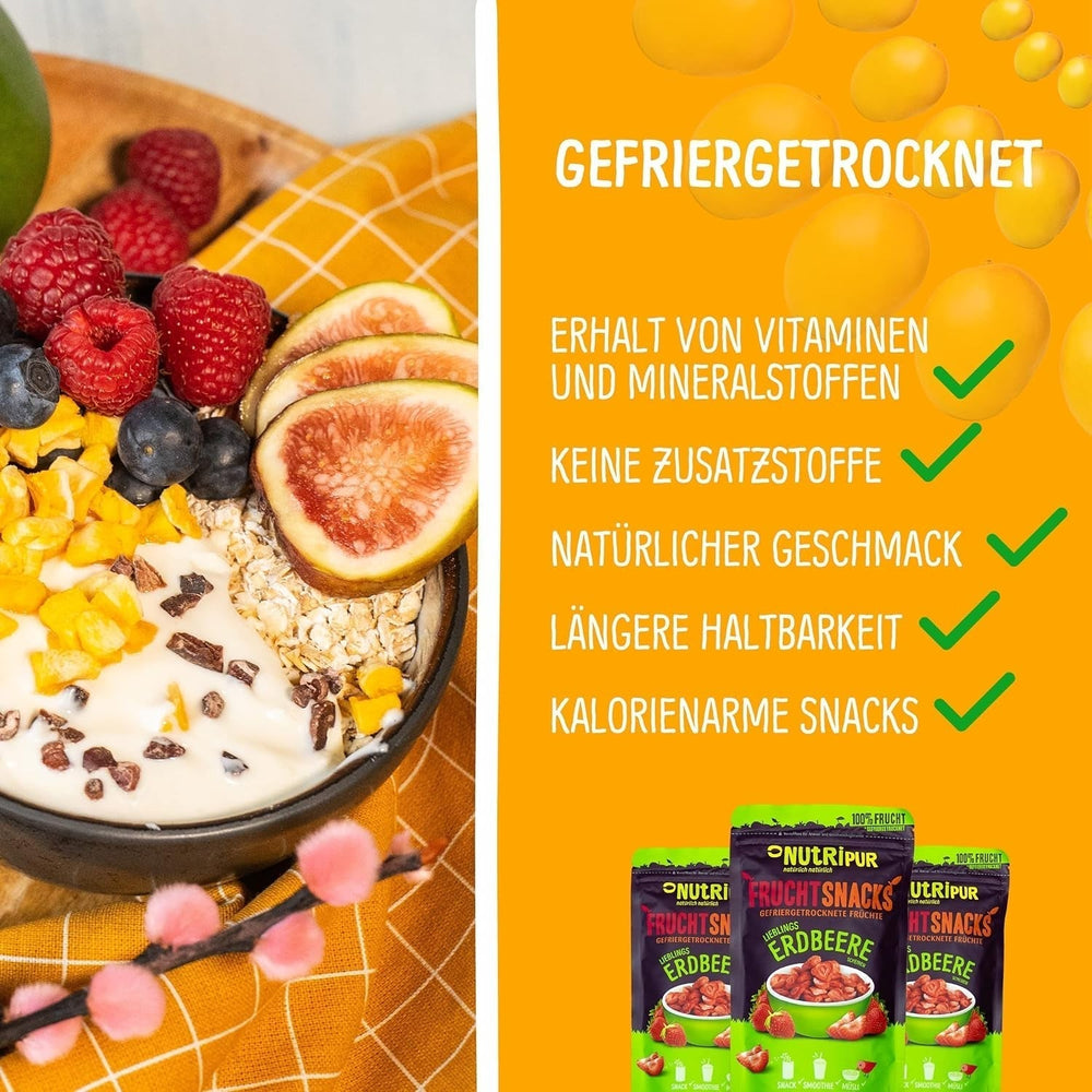 Mangue lyophilisée : 100g de fruits lyophilisés à partir de morceaux tendres de mangue sans sucre ajouté - mangue séchée - mangue séchée - fruits secs - fruits secs de NutriPur Produits déshydratés Naty Shop