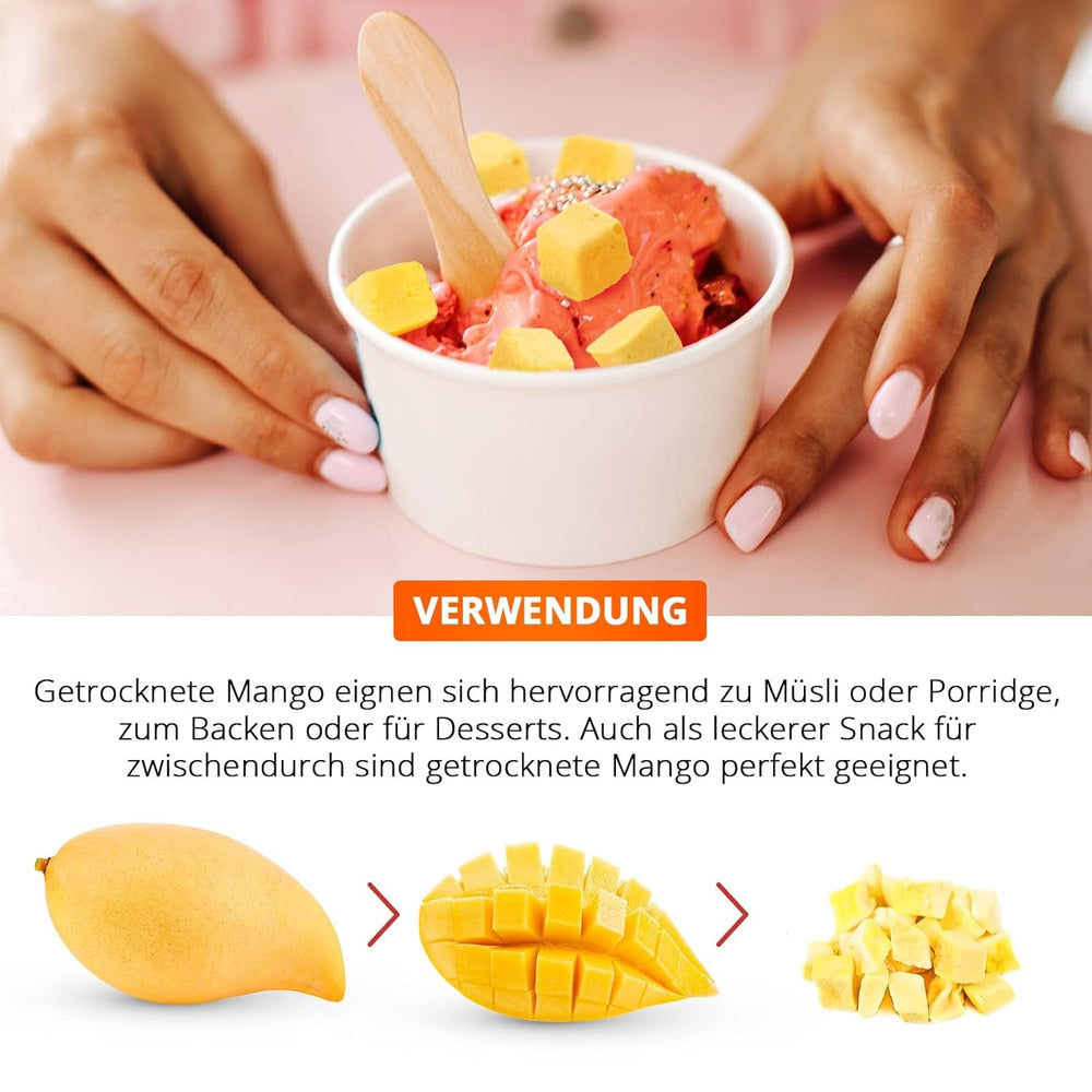 Mangue lyophilisée, 250g de fruits lyophilisés, sans additifs, fruité, fabriqué en Allemagne Produits déshydratés Naty Shop