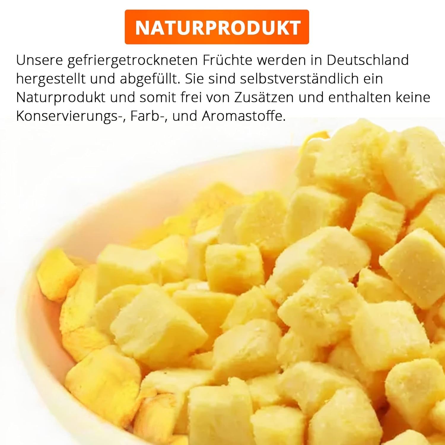 Mangue lyophilisée, 250g de fruits lyophilisés, sans additifs, fruité, fabriqué en Allemagne Produits déshydratés Naty Shop