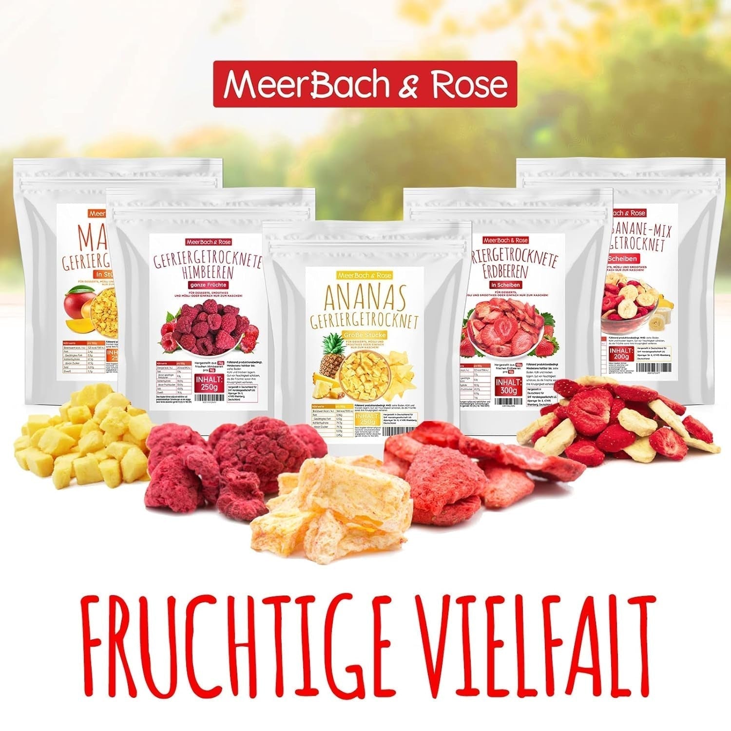 Mangue lyophilisée, 250g de fruits lyophilisés, sans additifs, fruité, fabriqué en Allemagne Produits déshydratés Naty Shop