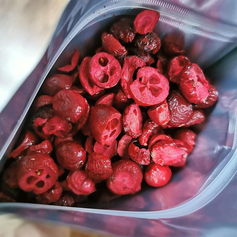 Canneberges lyophilisées sans sucre | XL 250g Canneberges naturelles lyophilisées non sucrées | Fruits sauvages naturels lyophilisés | Canneberges lyophilisées | ZingyZoo Produits déshydratés Naty Shop