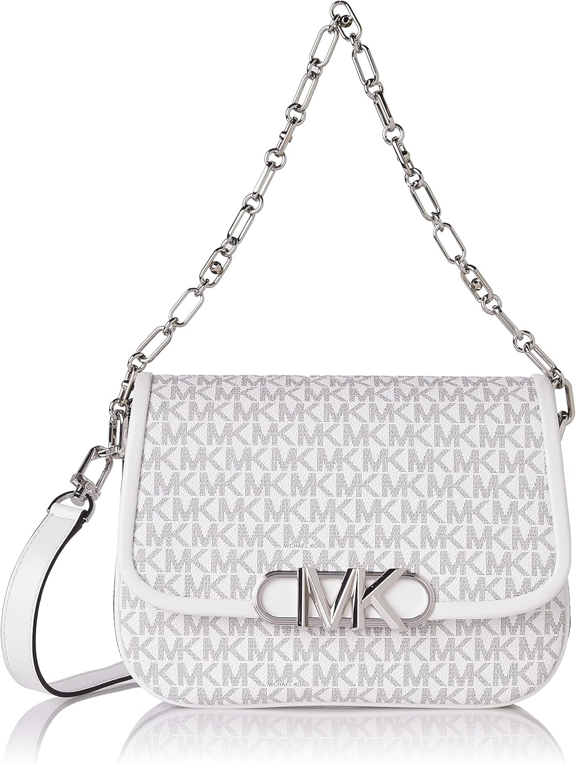 Michael Kors Dames Parker Md Saddle Msgr Sac Femme Sacs Naty Shop Opticwt/Blk