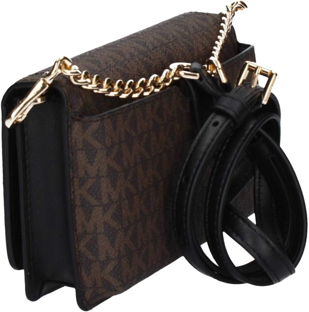 Michael Kors Women Sm Phn CHN Xbody Bag, Marron/Blk Sacs Femme Naty Shop