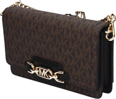 Michael Kors Women Sm Phn CHN Xbody Bag, Marron/Blk Sacs Femme Naty Shop