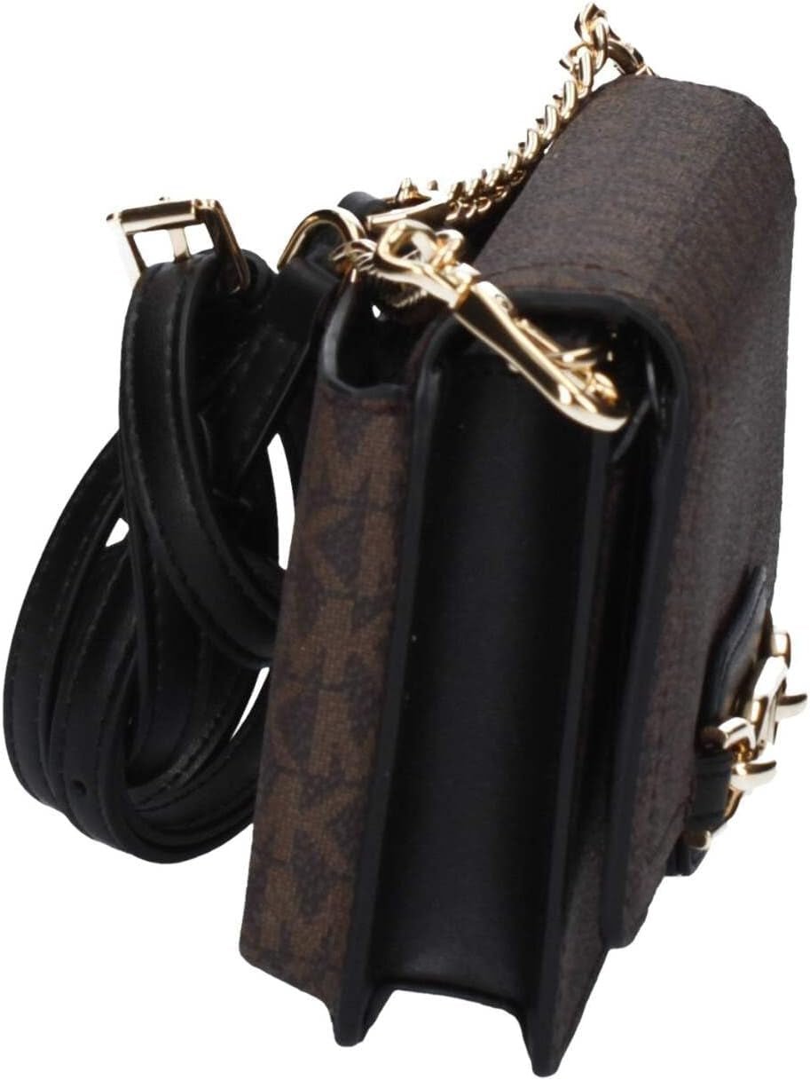 Michael Kors Women Sm Phn CHN Xbody Bag, Marron/Blk Sacs Femme Naty Shop