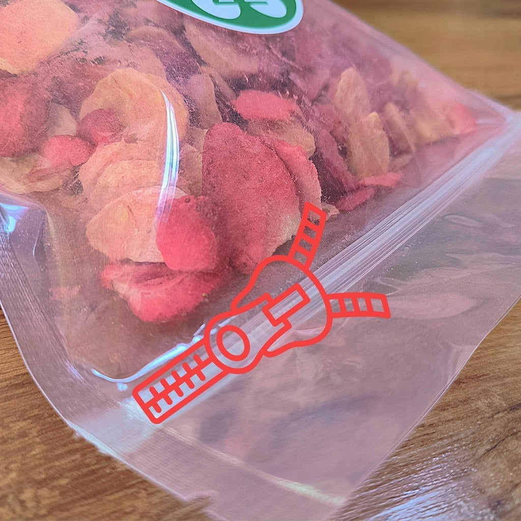 Mix de fructe liofilizate ErdBana XL 300g | Banane liofilizate + căpșuni liofilizate Set degustare fructe liofilizate | Mix de fructe liofilizate căpșuni și banane | ZingyZoo Produse deshidratate Naty Shop