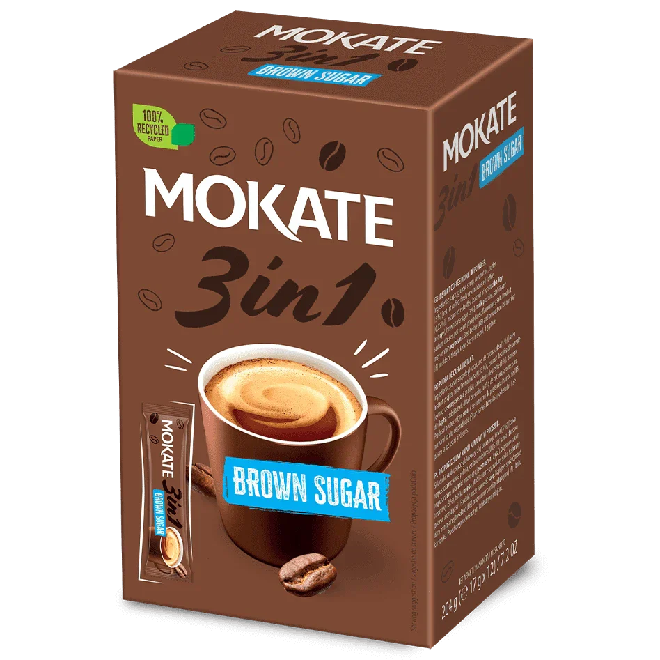 MOKATE 3in1 Cassonade Café Instantané Sachet 24x17g Café Naty Shop