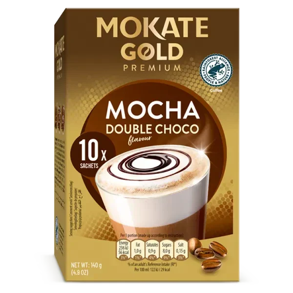 MOKATE Gold Premium Cappuccino Moka Double Choco 10x14g Café Naty Shop