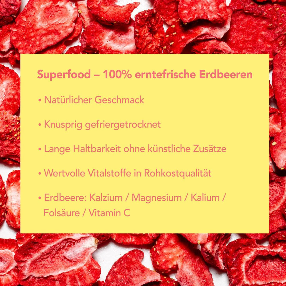 Chips lyophilisées Mono - 300g de chips de fraises à base de fraises 100% naturelles - fruits tropicaux séchés - fraises séchées - snack pour muesli et desserts - chips de fraises Produits déshydratés Naty Shop
