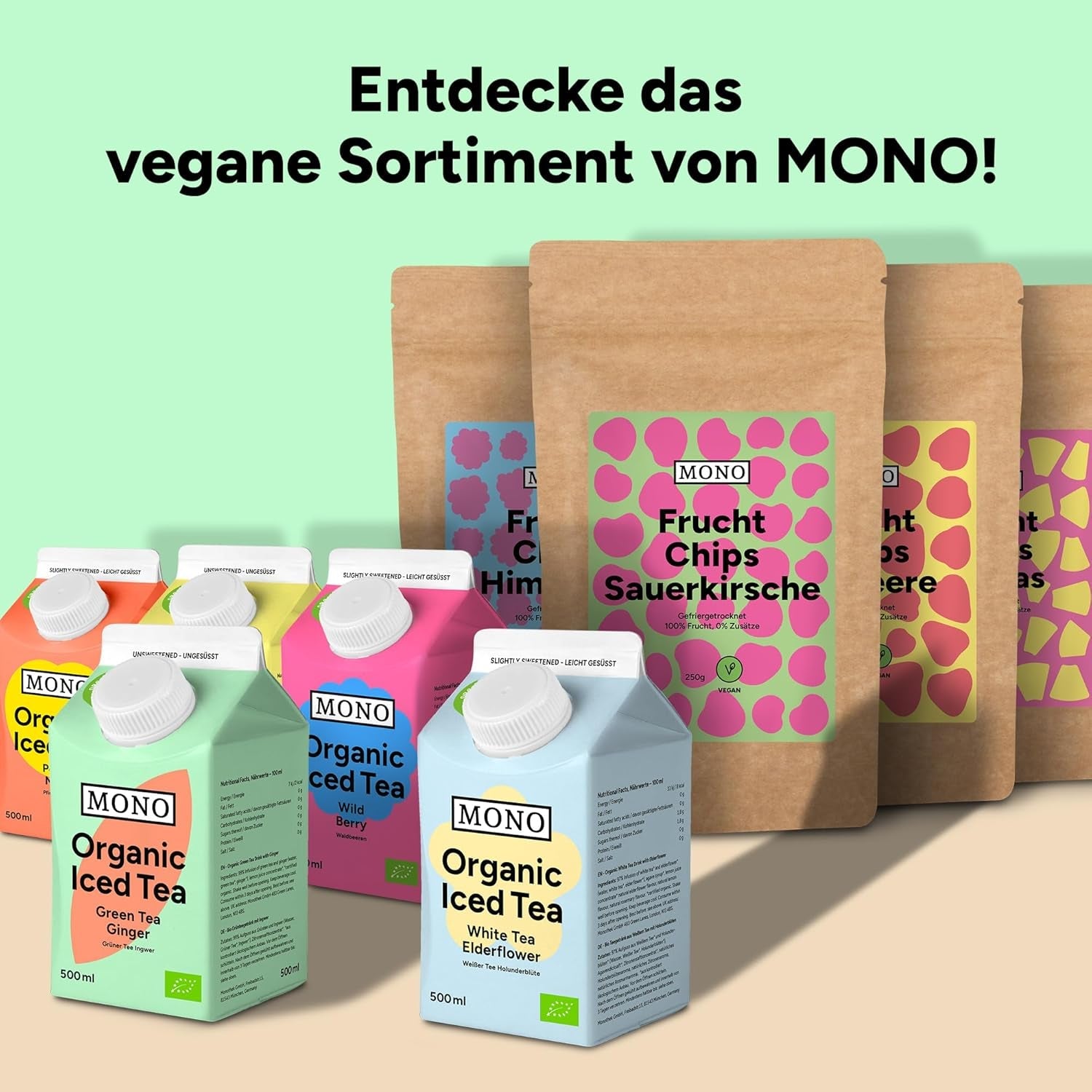 Chips lyophilisées Mono - 300g de chips de fraises à base de fraises 100% naturelles - fruits tropicaux séchés - fraises séchées - snack pour muesli et desserts - chips de fraises Produits déshydratés Naty Shop