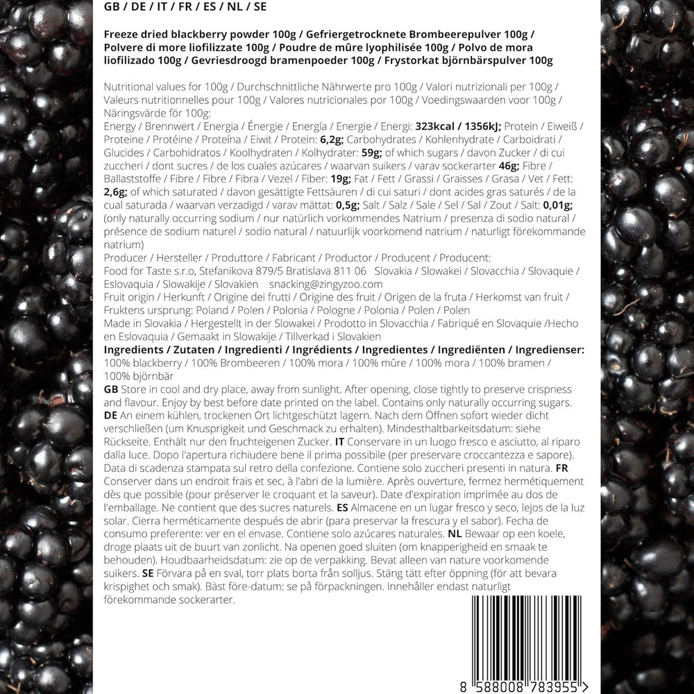 Mûres lyophilisées en poudre | 100% poudre de fruits lyophilisés Fruits secs naturels sans additifs | poudre de fruits Fruits lyophilisés poudre de mûres Produits déshydratés Naty Shop