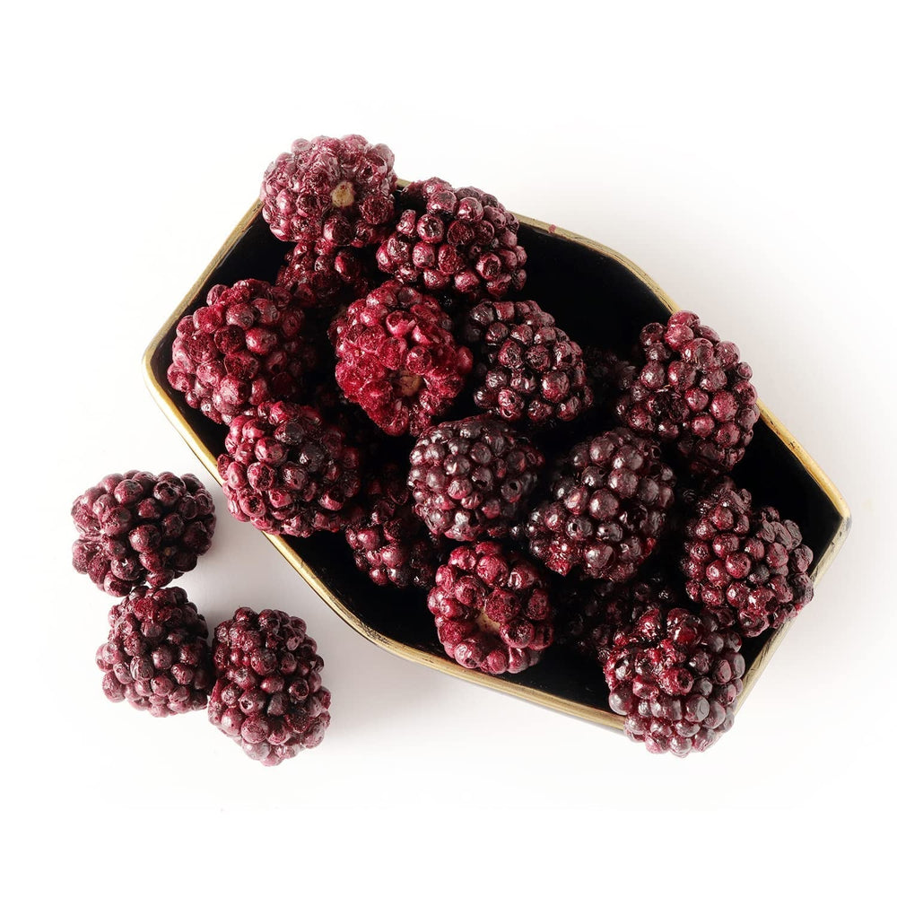 Mûres entières lyophilisées 100g - Fruits lyophilisés - Fruits secs lyophilisés - Mûres entières lyophilisées pour pâtisserie, décoration gâteaux, snacks, muesli, desserts Produits déshydratés Naty Shop