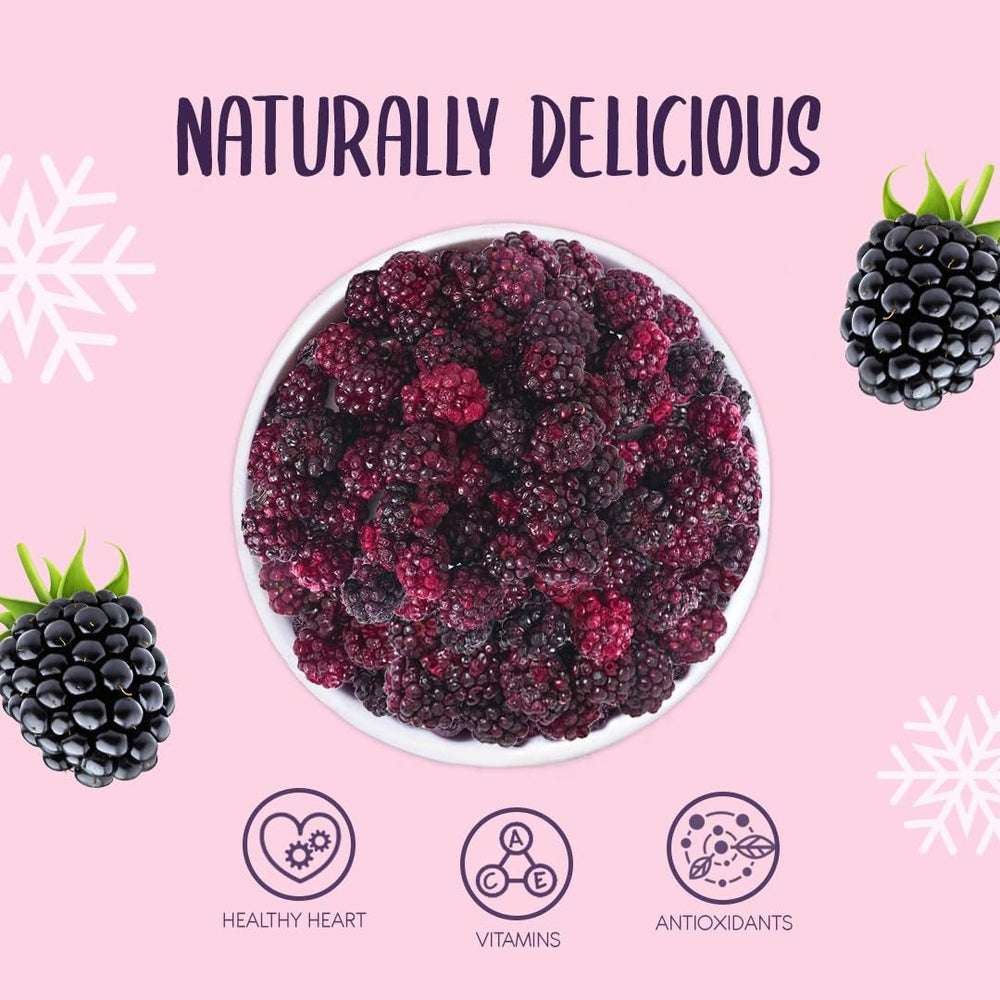 Mûres entières lyophilisées 100g - Fruits lyophilisés - Fruits secs lyophilisés - Mûres entières lyophilisées pour pâtisserie, décoration gâteaux, snacks, muesli, desserts Produits déshydratés Naty Shop