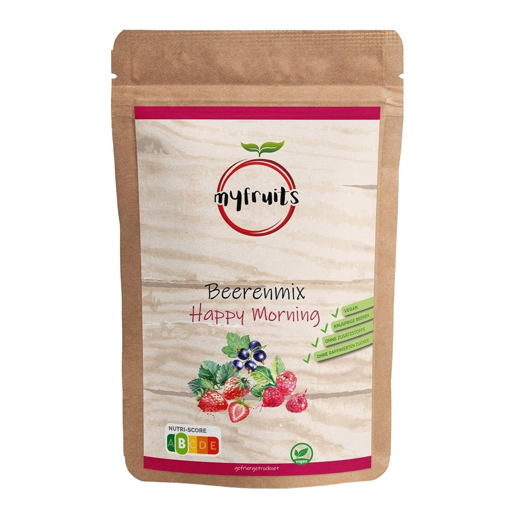 myfruits mix de fructe de pădure, 300g, mix de fructe și fructe de pădure liofilizate, fără zahăr adăugat, căpșuni, zmeură, coacăze roșii, mix de fructe uscate Produse deshidratate Naty Shop 300 G (1 pachet)