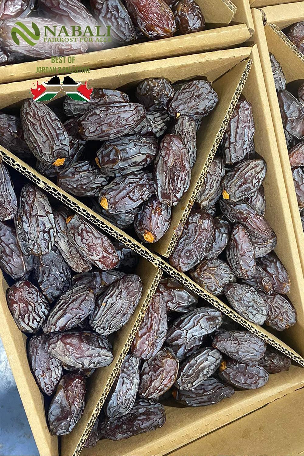 NABALI FAIRKOST 2KG Medjool - Dattes Medjoul Délice Qualité I Arôme 100% naturel frais et vegan I Dattes Medjool sans conservateur sucrées comme le miel et caramélisées (2KG) Produits déshydratés Naty Shop