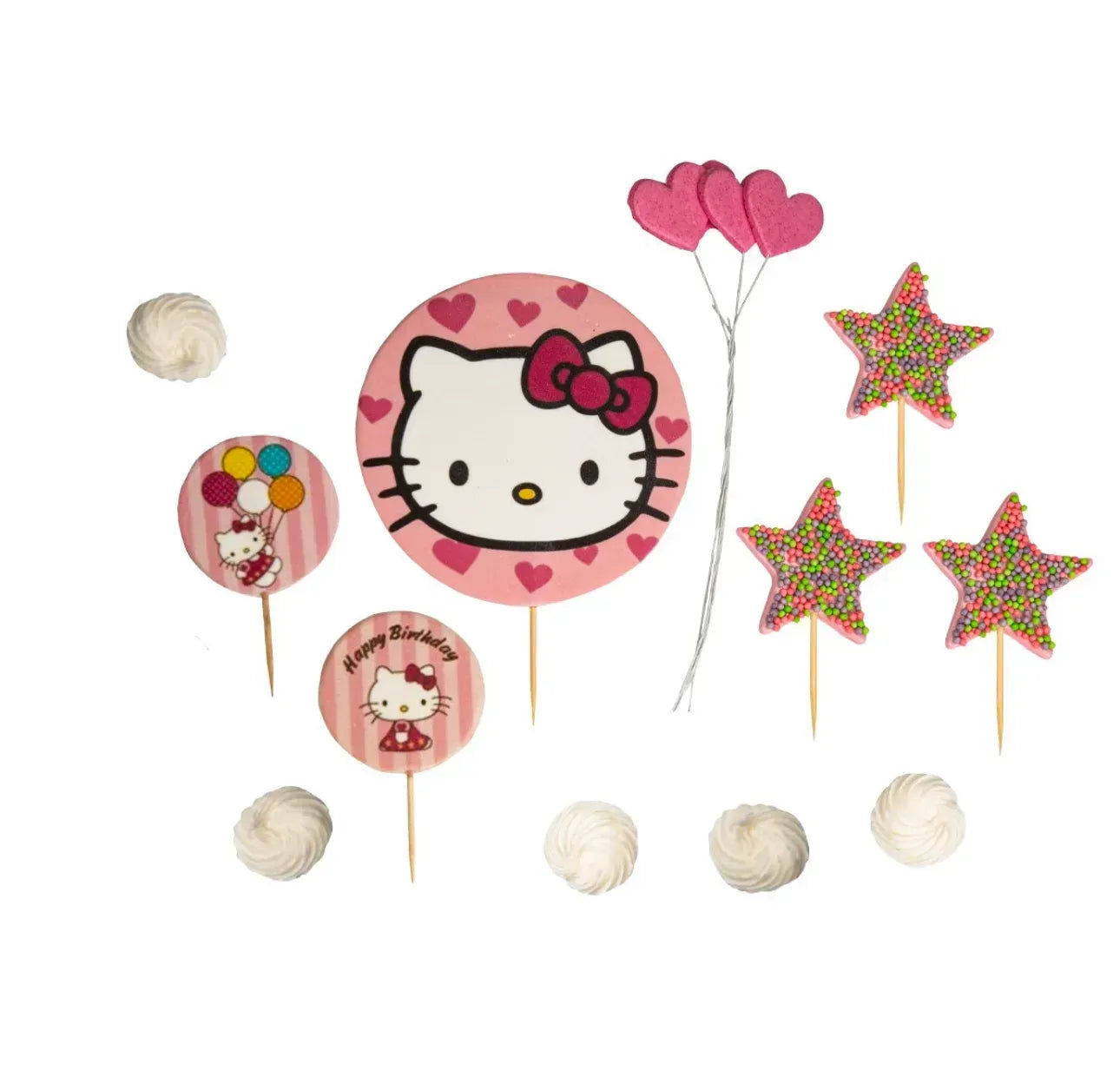 Lot de 12 décorations comestibles, Hello Kitty