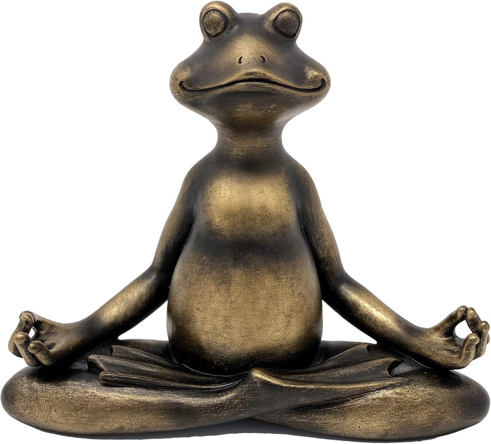 Nature's Mark Statue de grenouille de yoga méditante 15,2 cm de hauteur en résine synthétique Décoration de table Salon Chambre Bureau Bureau Armoire Étagère Naty Shop Statues et sculptures Bronze