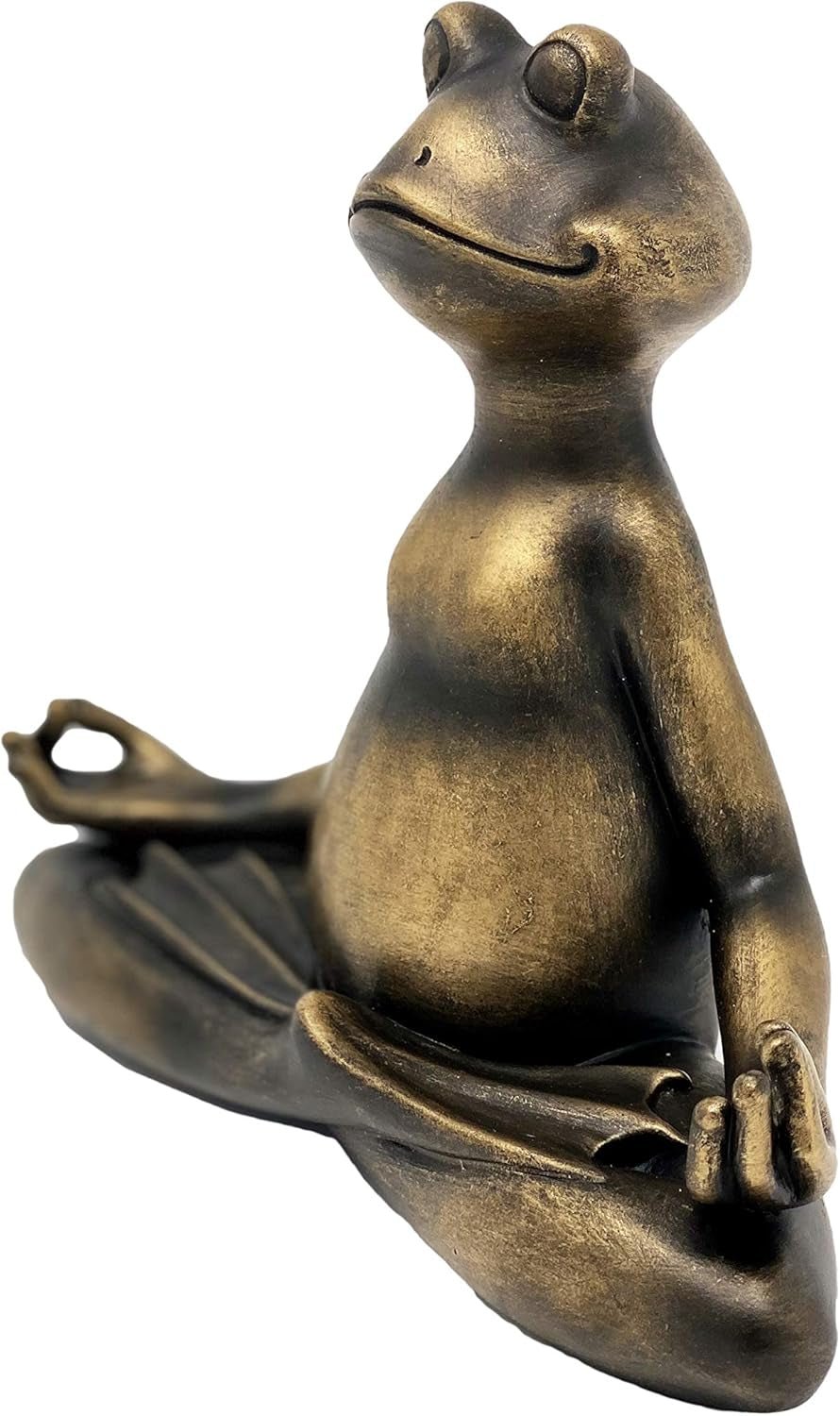 Nature's Mark Statue de grenouille de yoga méditante, hauteur 15,2 cm, résine synthétique, décoration de table, salon, chambre, bureau, armoire, étagère Naty Shop Statues et sculptures
