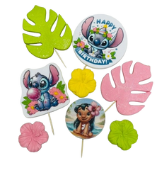 Set van 8 eetbare taartdecoraties